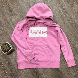 Levi's Spell Out Logo Hoodie Lavender Pink Sz S
